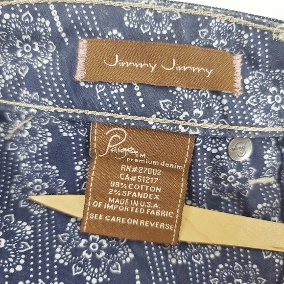 Paige Women's Jimmy Jimmy Size 28 Straight Cut Denim Jeans Size 28 - Picture 6 of 6